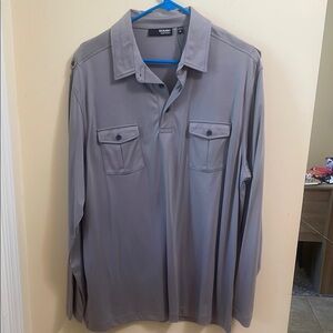 Murano Men's Casual Gray Button Down Shirt